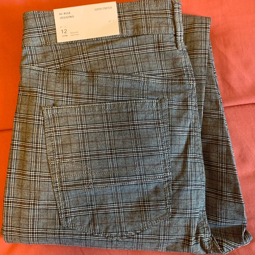 NWT AE PLAID JEANS